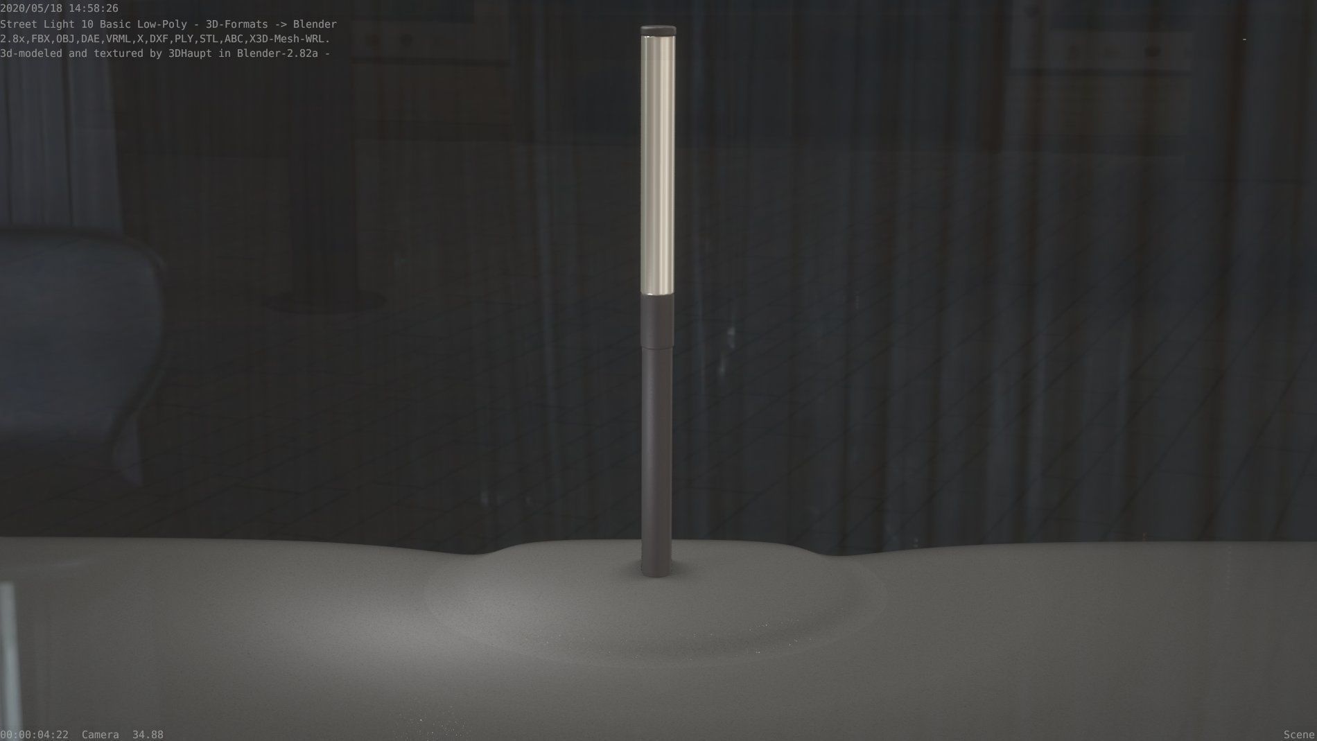 Street Light 10 Basic Low-Poly 315mm  Low-poly 3D model_19