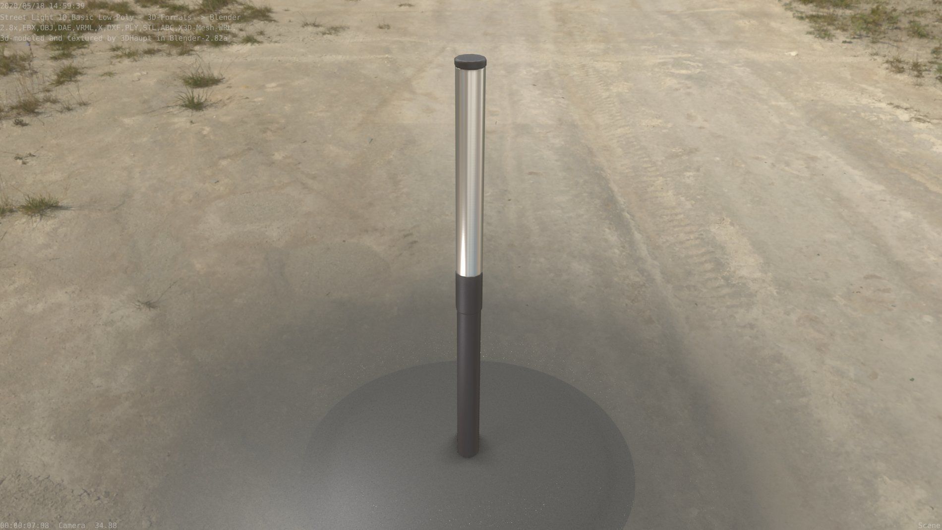 Street Light 10 Basic Low-Poly 315mm  Low-poly 3D model_76