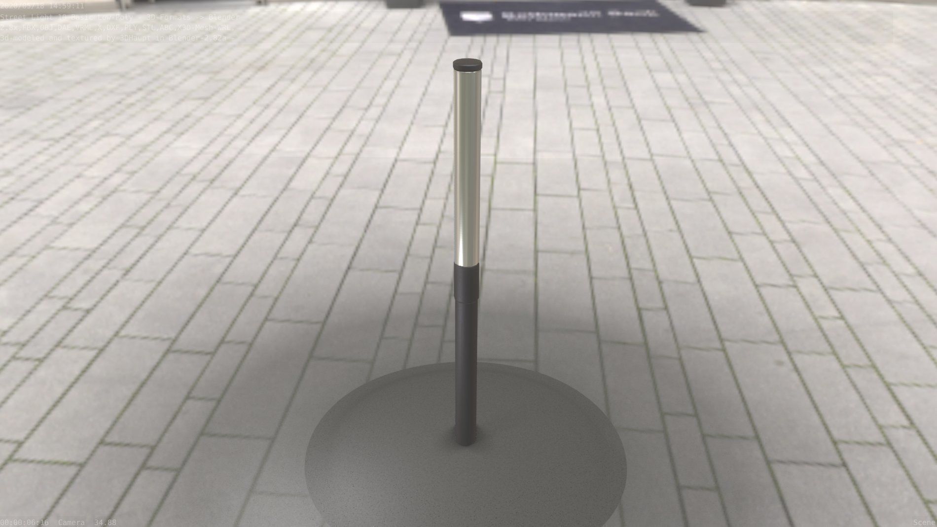 Street Light 10 Basic Low-Poly 315mm  Low-poly 3D model_60