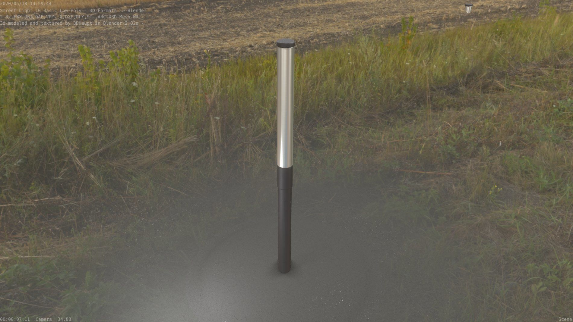 Street Light 10 Basic Low-Poly 315mm  Low-poly 3D model_79