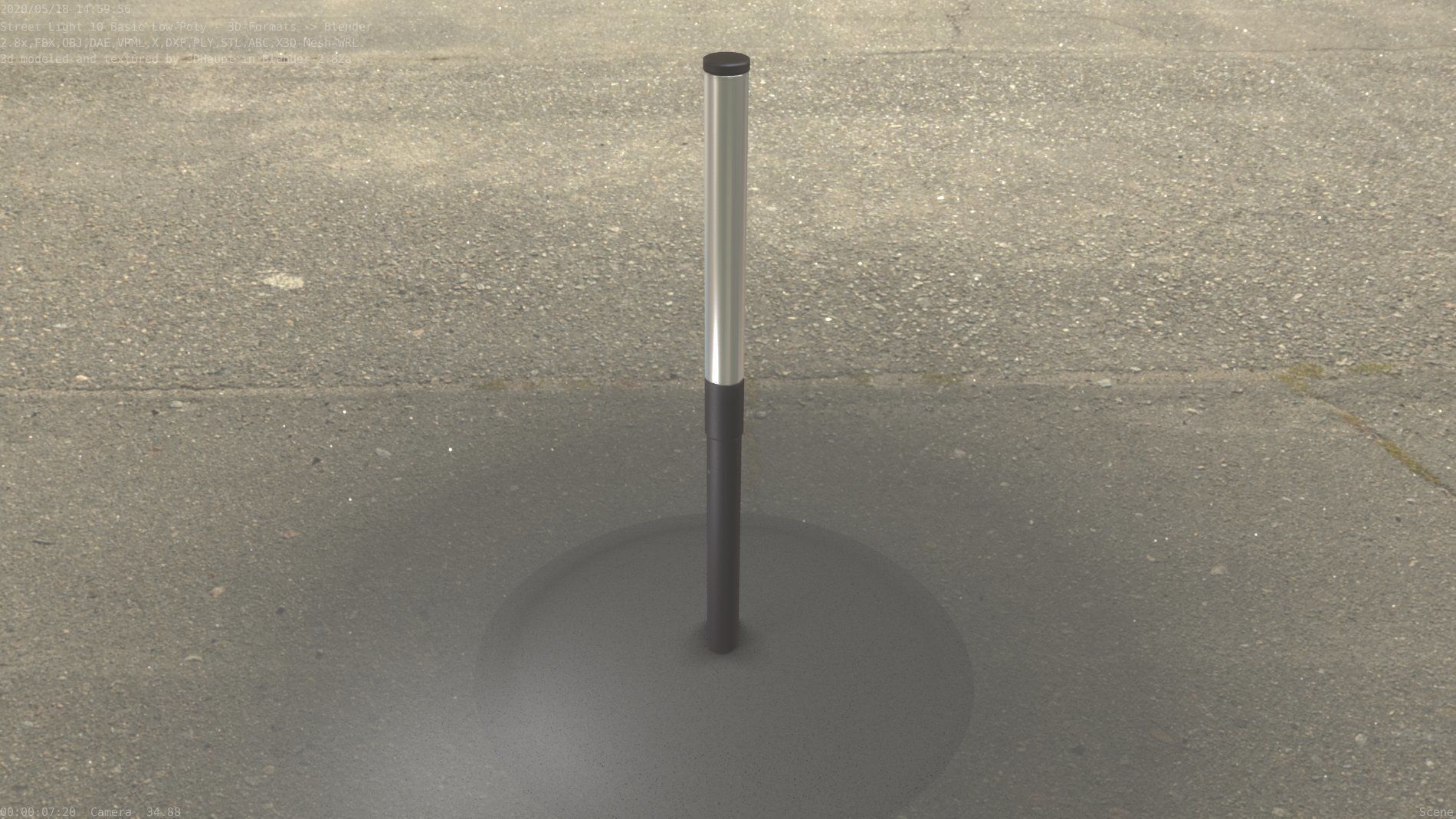 Street Light 10 Basic Low-Poly 315mm  Low-poly 3D model_88