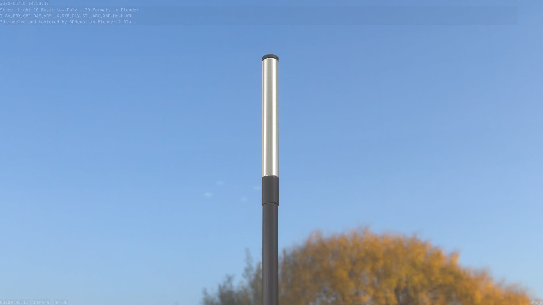 Street Light 10 Basic Low-Poly 315mm  Low-poly 3D model_31