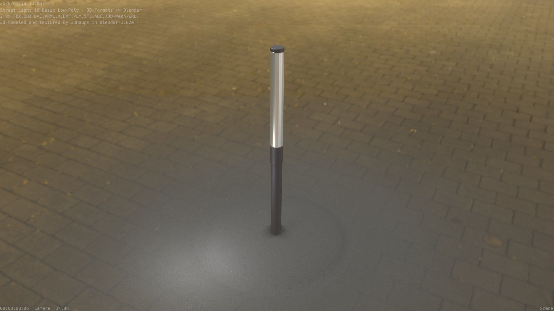 Street Light 10 Basic Low-Poly 315mm  Low-poly 3D model_99