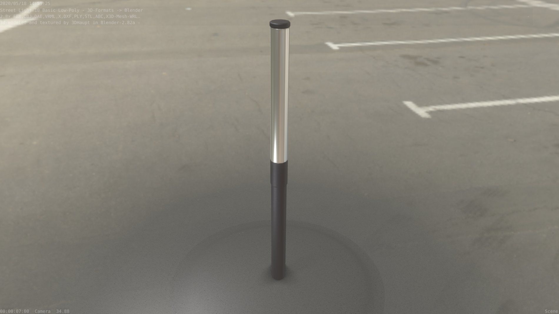 Street Light 10 Basic Low-Poly 315mm  Low-poly 3D model_68