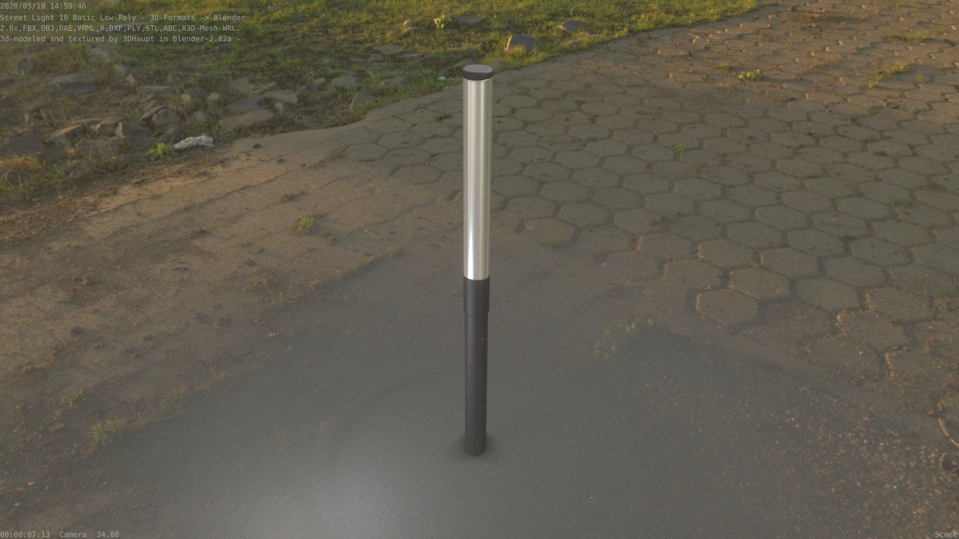 Street Light 10 Basic Low-Poly 315mm  Low-poly 3D model_81
