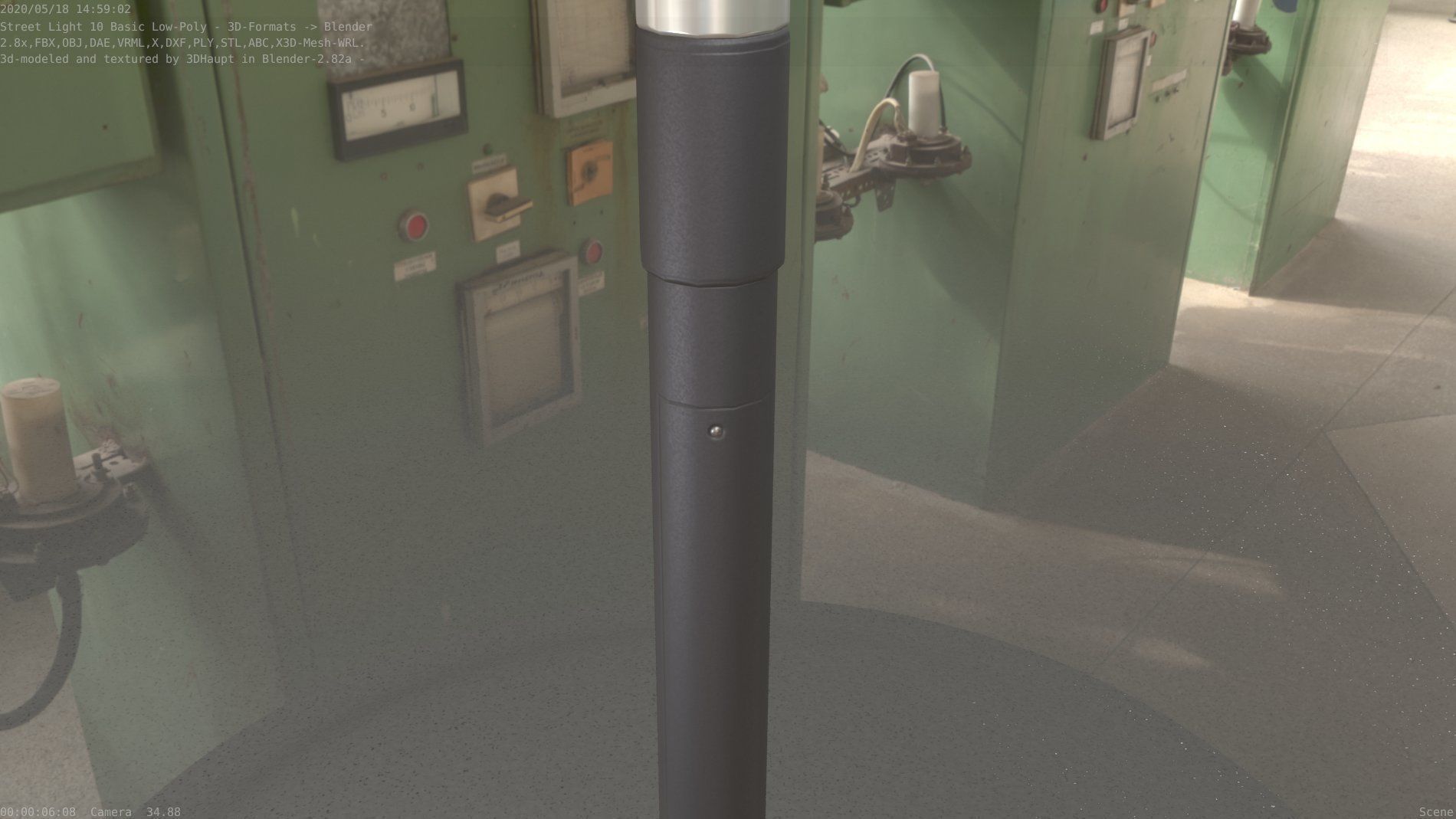 Street Light 10 Basic Low-Poly 315mm  Low-poly 3D model_52