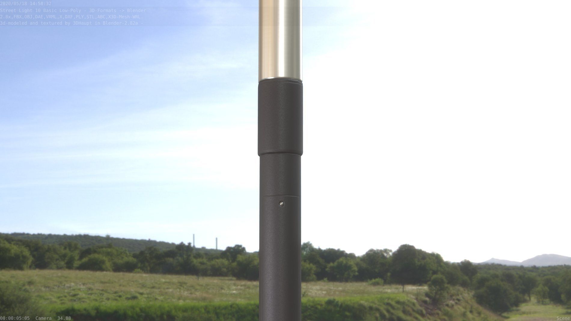 Street Light 10 Basic Low-Poly 315mm  Low-poly 3D model_26