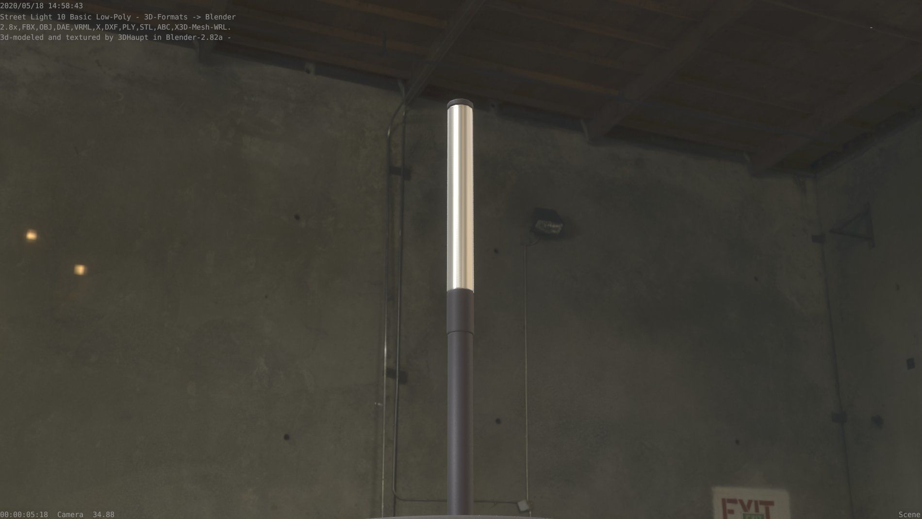 Street Light 10 Basic Low-Poly 315mm  Low-poly 3D model_38