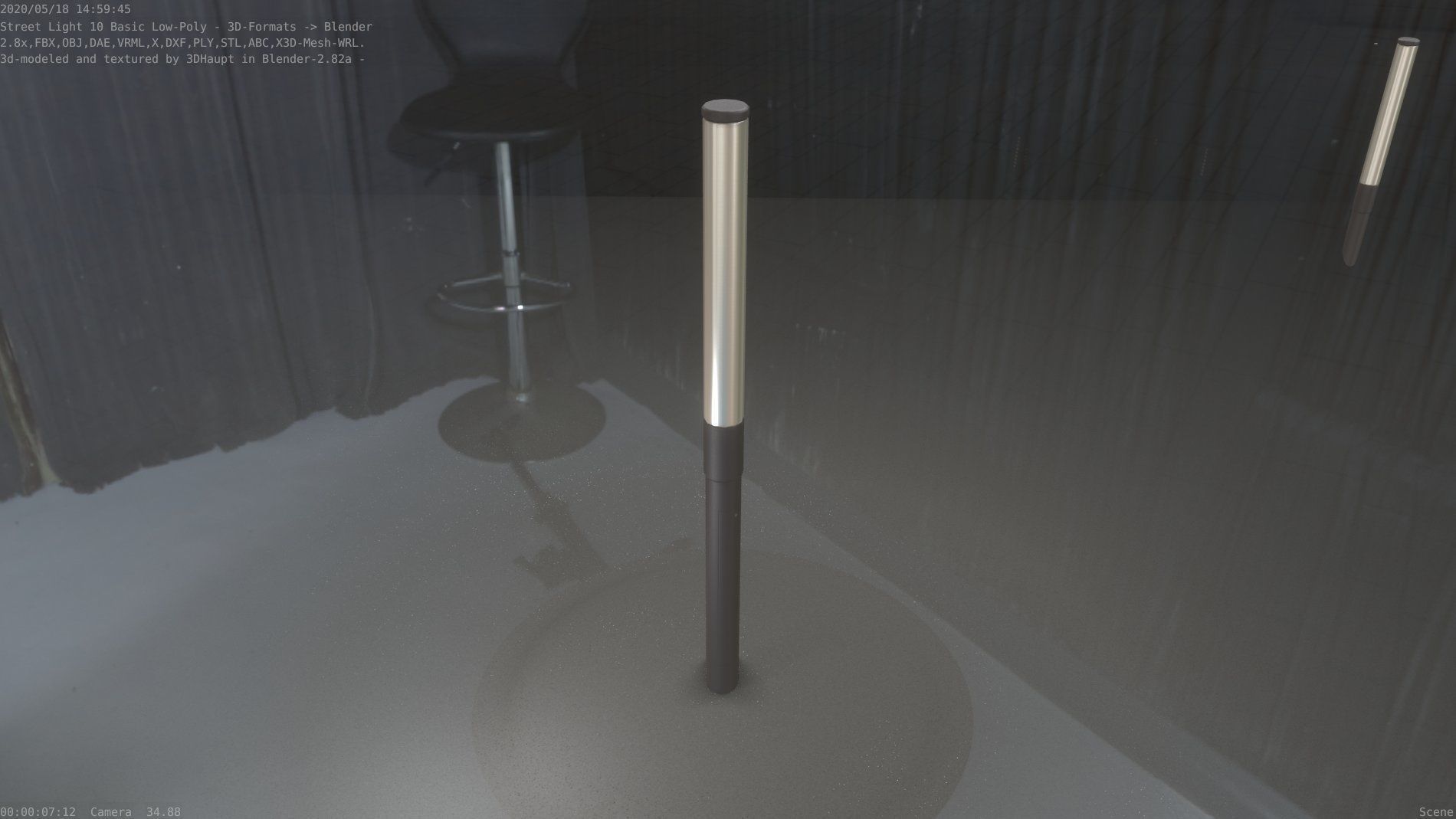 Street Light 10 Basic Low-Poly 315mm  Low-poly 3D model_80