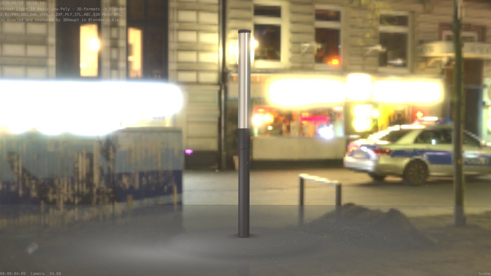 Street Light 10 Basic Low-Poly 315mm  Low-poly 3D model_8