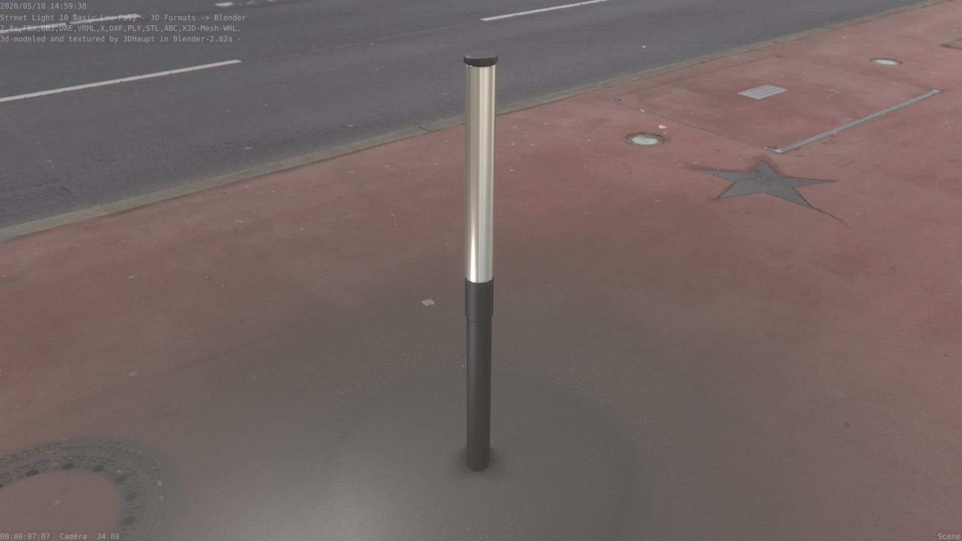 Street Light 10 Basic Low-Poly 315mm  Low-poly 3D model_75