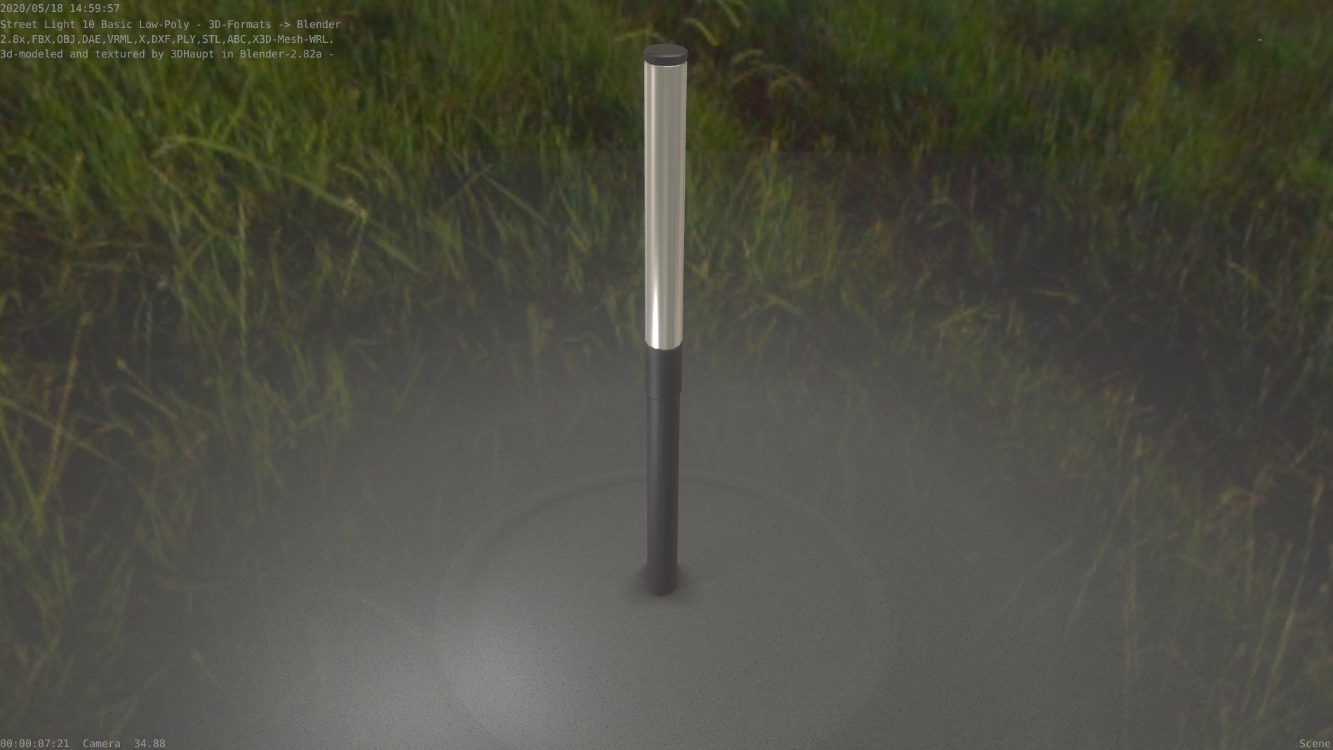 Street Light 10 Basic Low-Poly 315mm  Low-poly 3D model_89