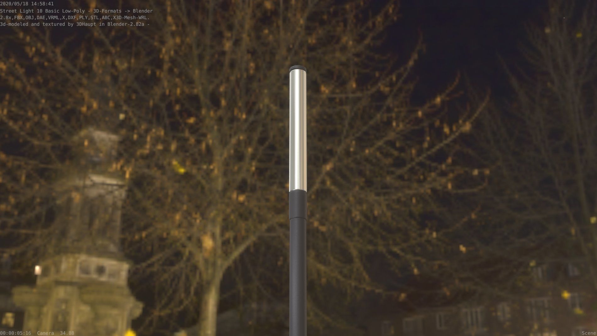 Street Light 10 Basic Low-Poly 315mm  Low-poly 3D model_36