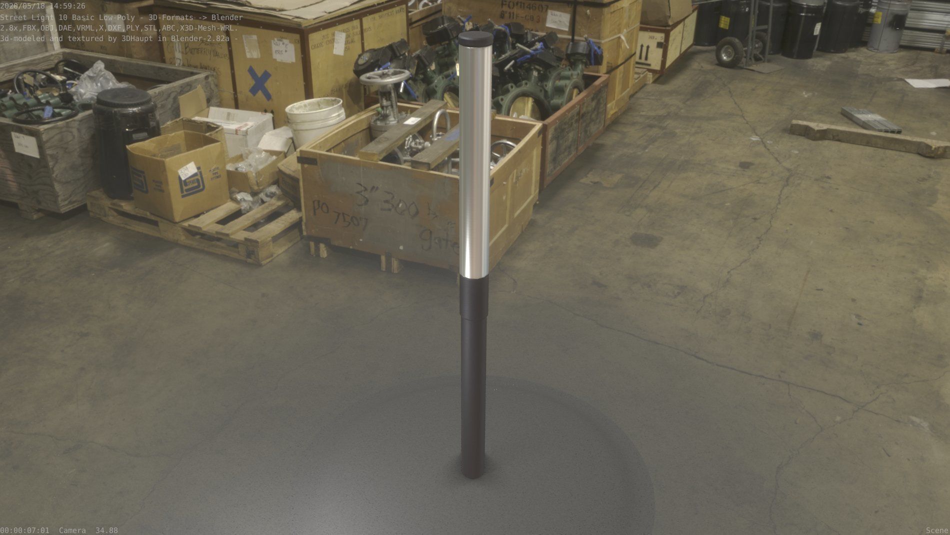 Street Light 10 Basic Low-Poly 315mm  Low-poly 3D model_69