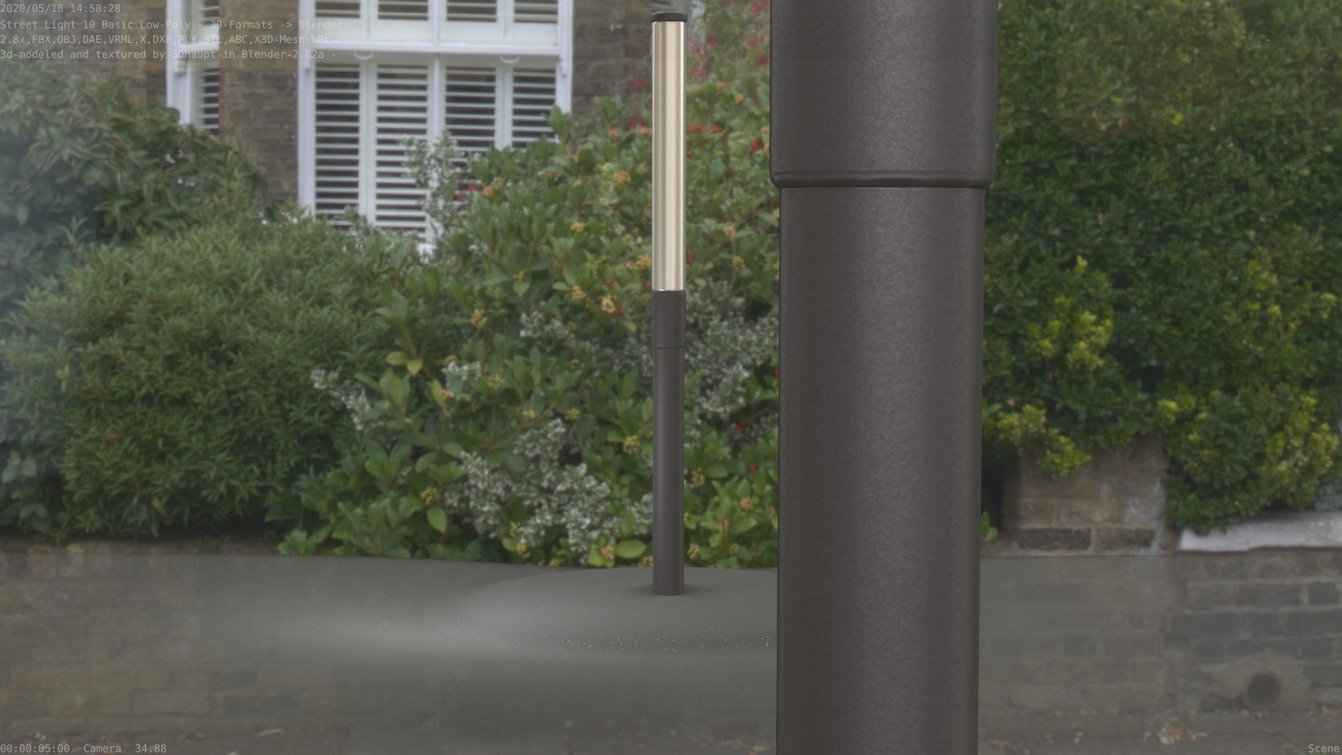 Street Light 10 Basic Low-Poly 315mm  Low-poly 3D model_21
