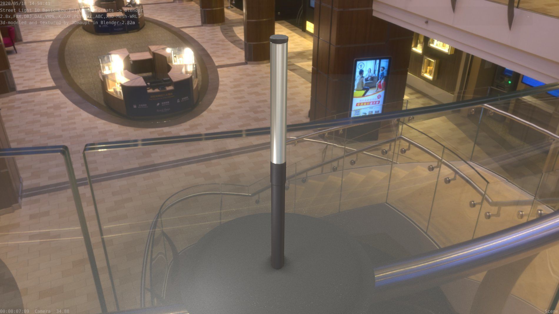 Street Light 10 Basic Low-Poly 315mm  Low-poly 3D model_77