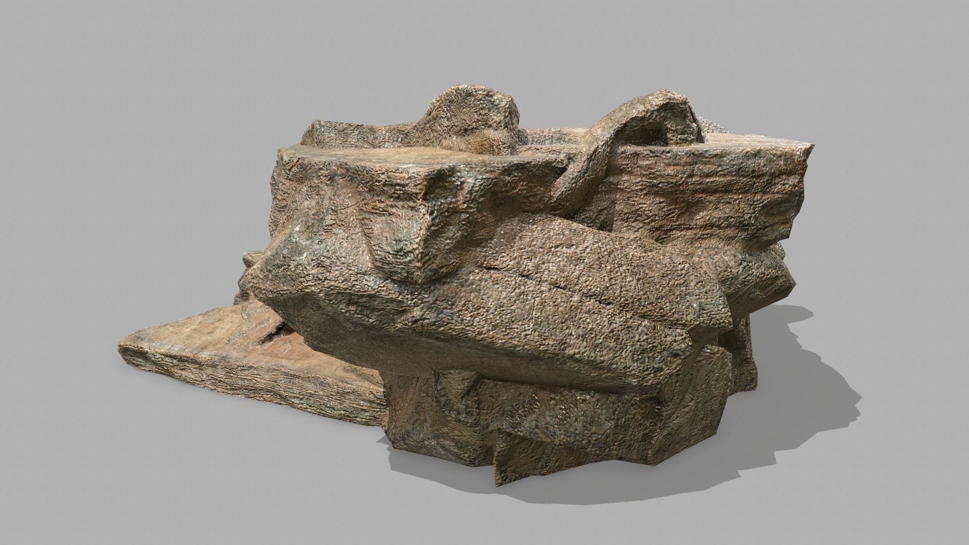 Stair rock Low-poly 3D model_12