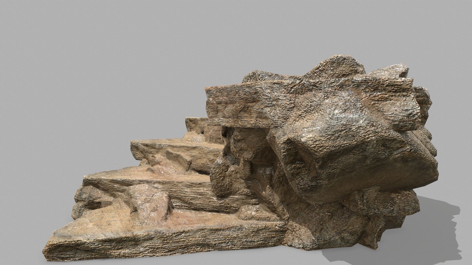 Stair rock Low-poly 3D model_15