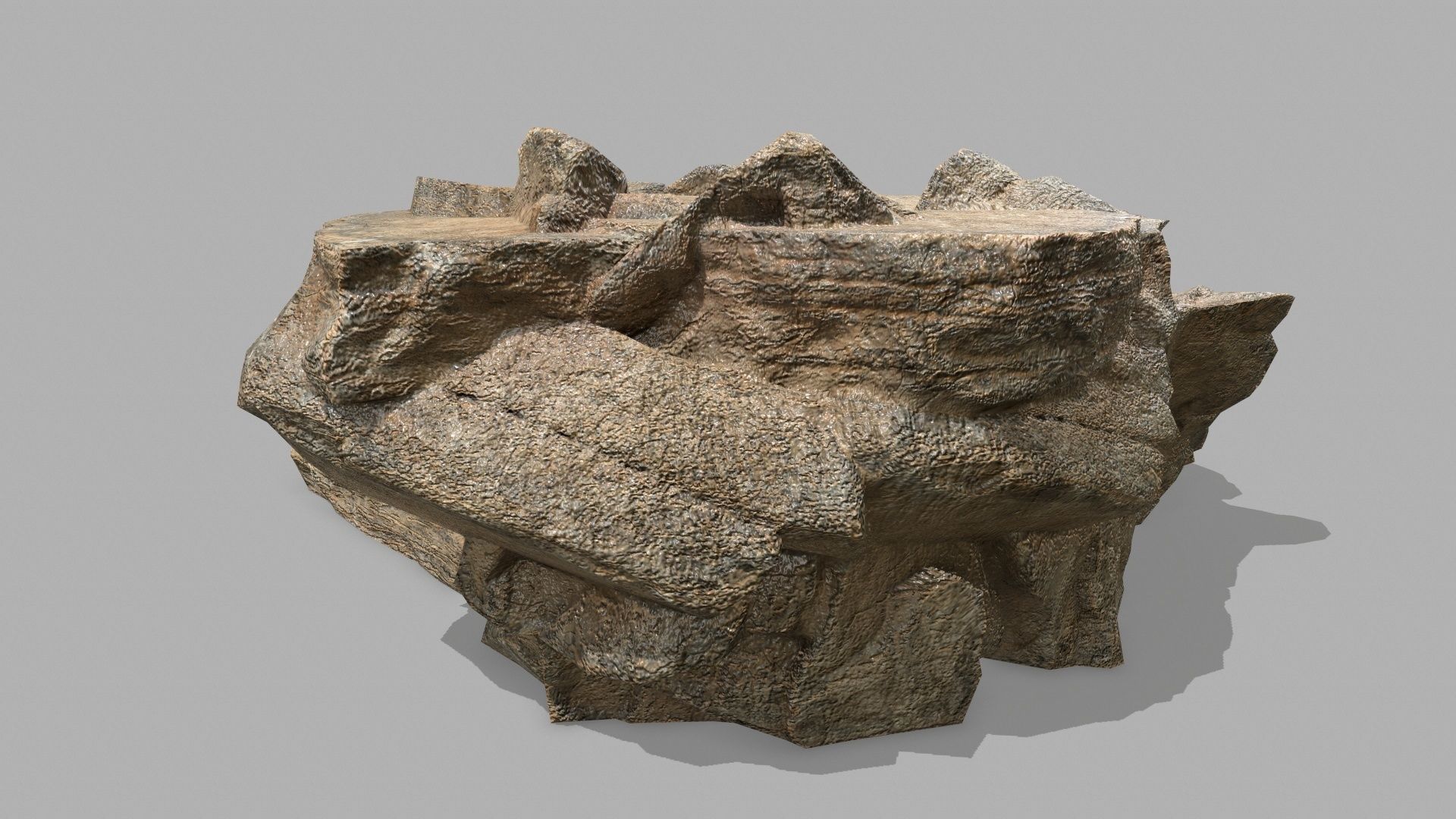 Stair rock Low-poly 3D model_11