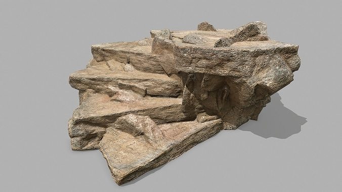 Stair rock Low-poly 3D model