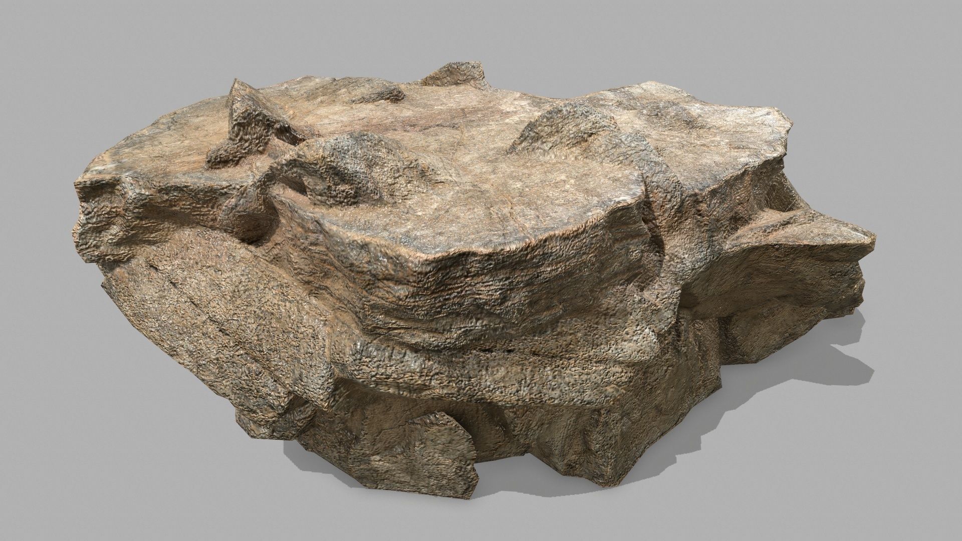 Stair rock Low-poly 3D model_9