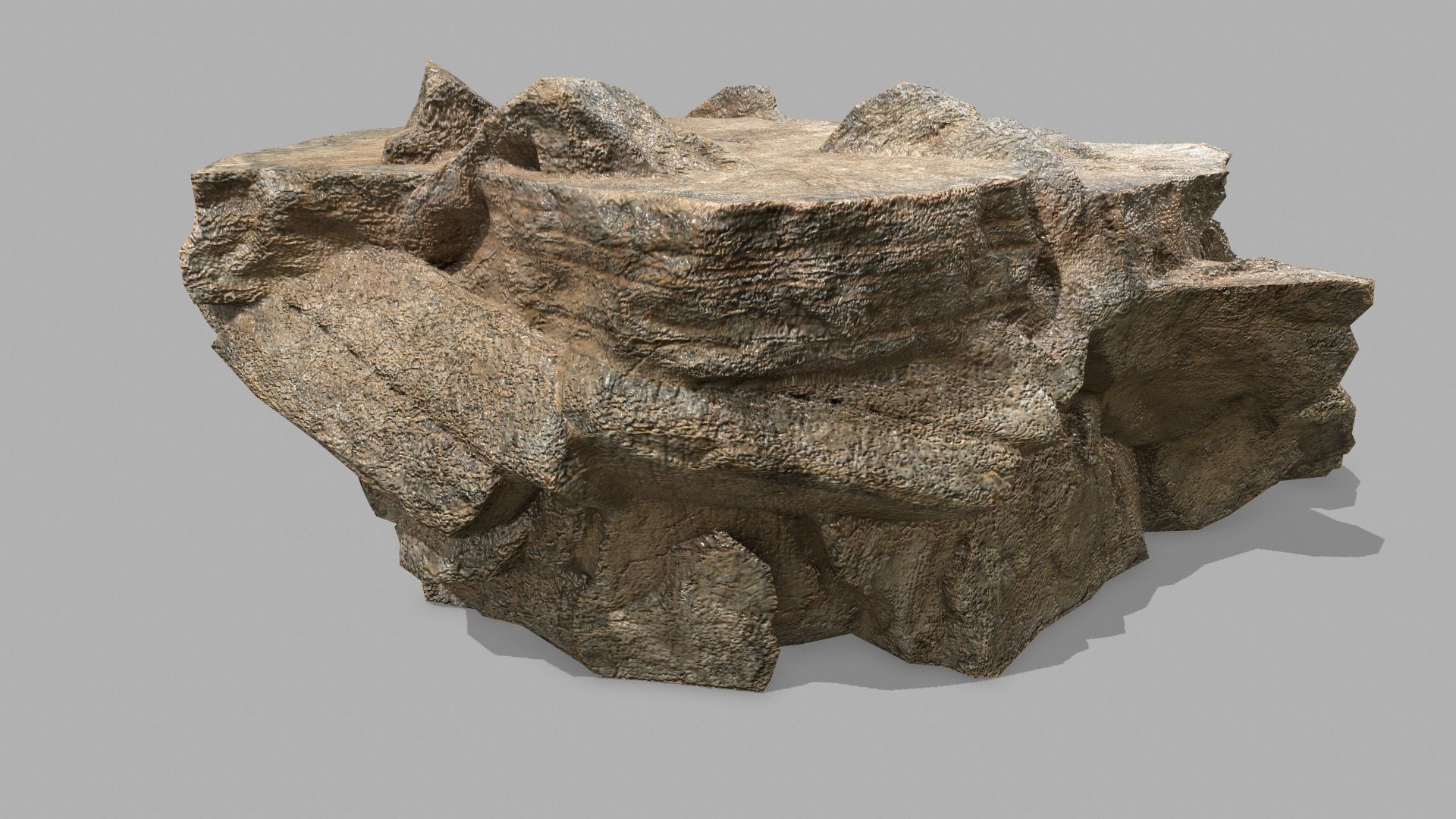 Stair rock Low-poly 3D model_8