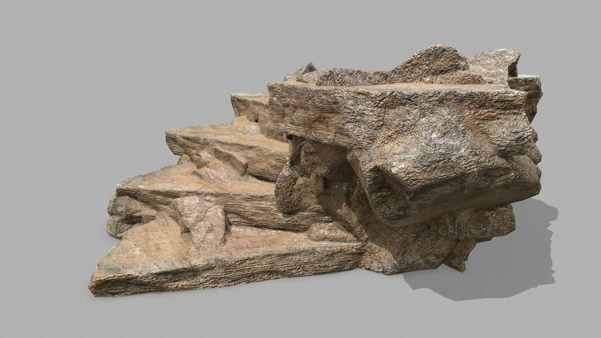 Stair rock Low-poly 3D model_13