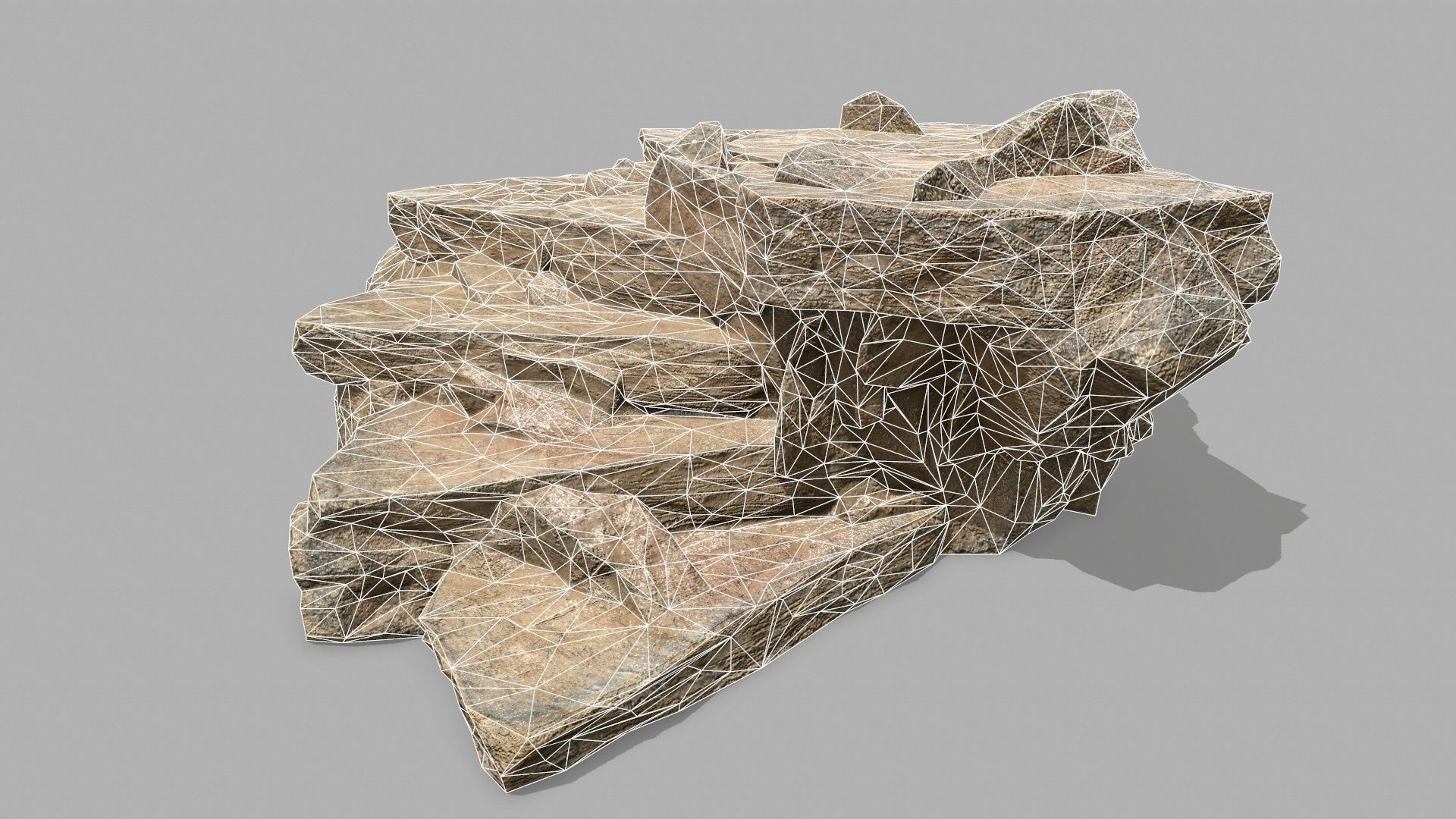 Stair rock Low-poly 3D model_1