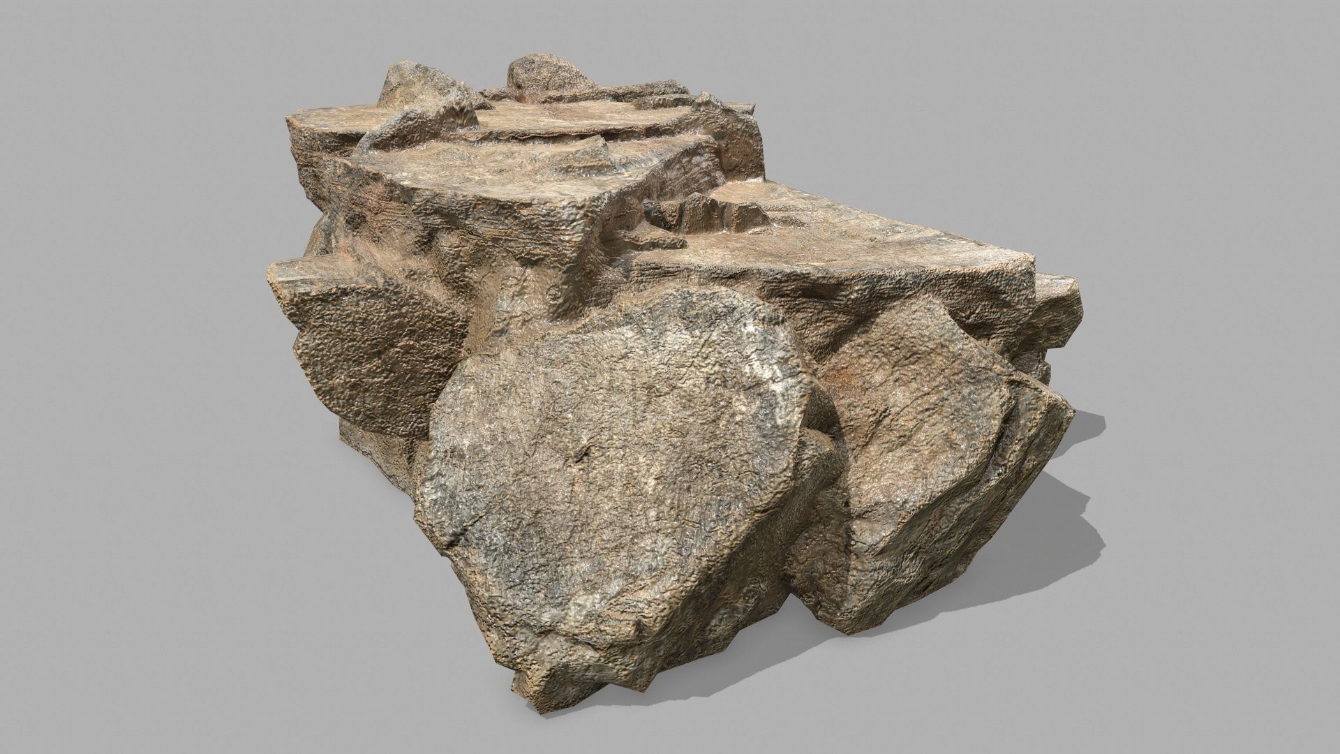 Stair rock Low-poly 3D model_5
