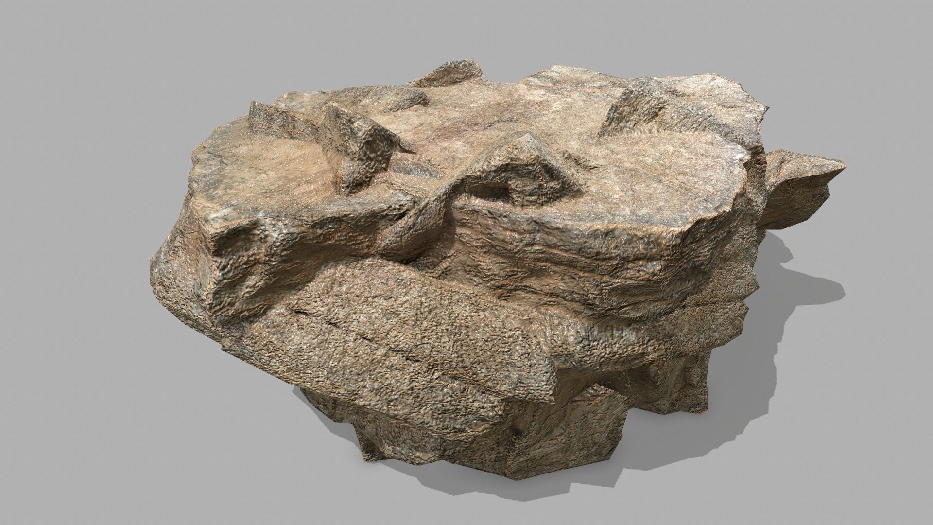 Stair rock Low-poly 3D model_10