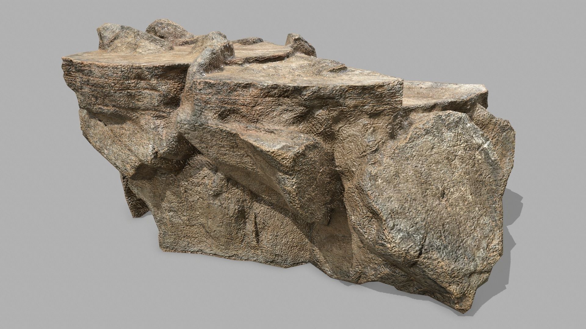 Stair rock Low-poly 3D model_6