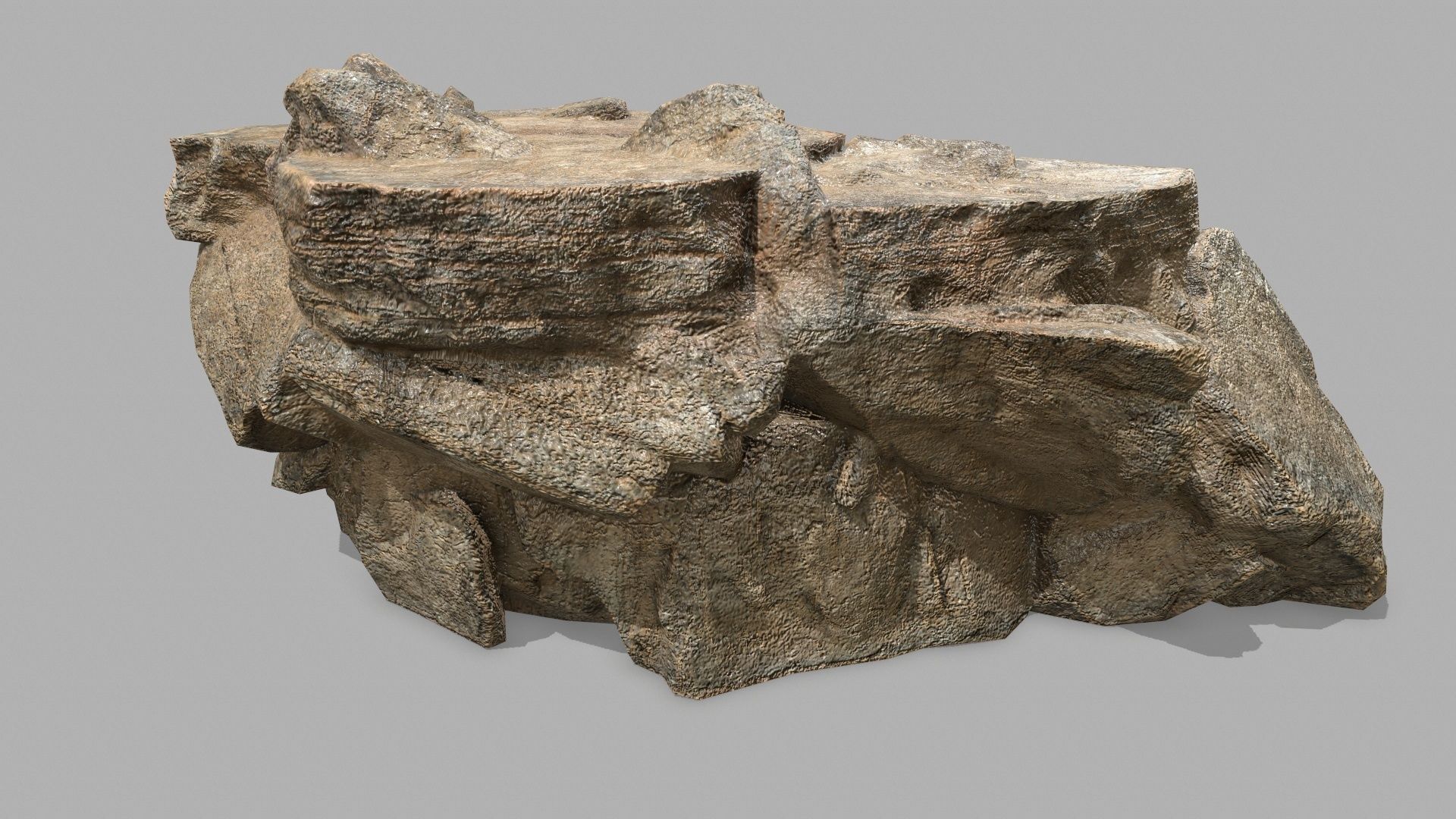 Stair rock Low-poly 3D model_7