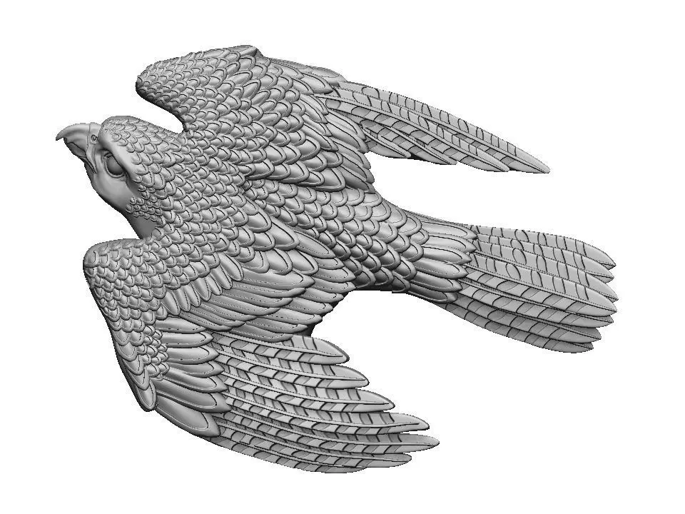 Bird Falcon relief pendant for 3d print CNC 3D print model