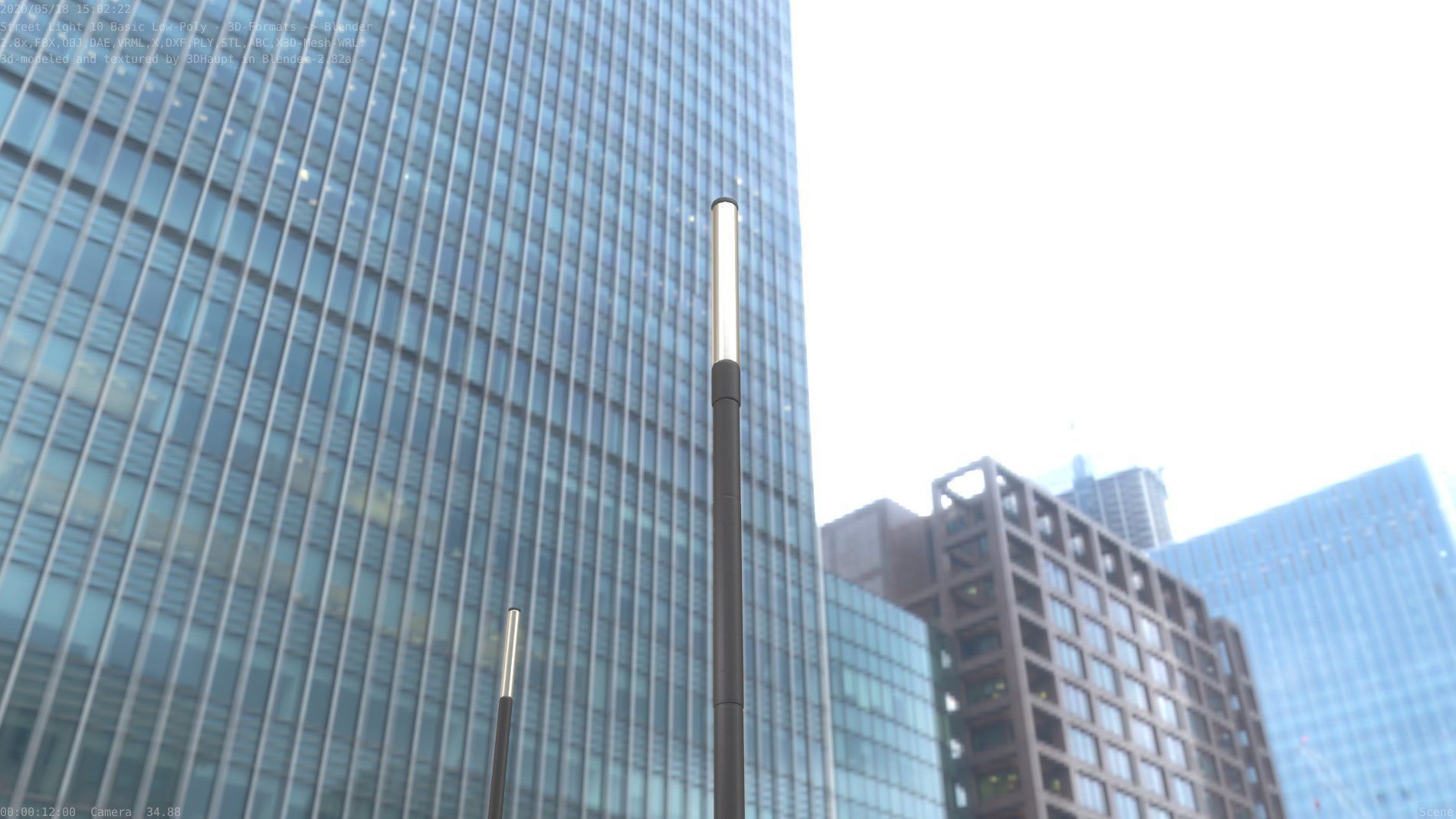 Street Light 10 Basic Low-Poly 390mm Low-poly 3D model_88