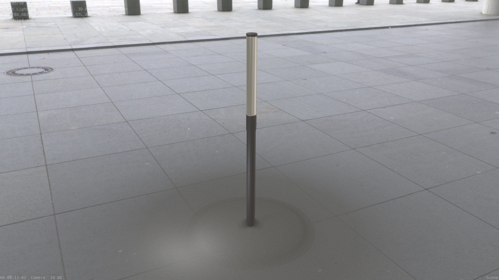 Street Light 10 Basic Low-Poly 390mm Low-poly 3D model_68