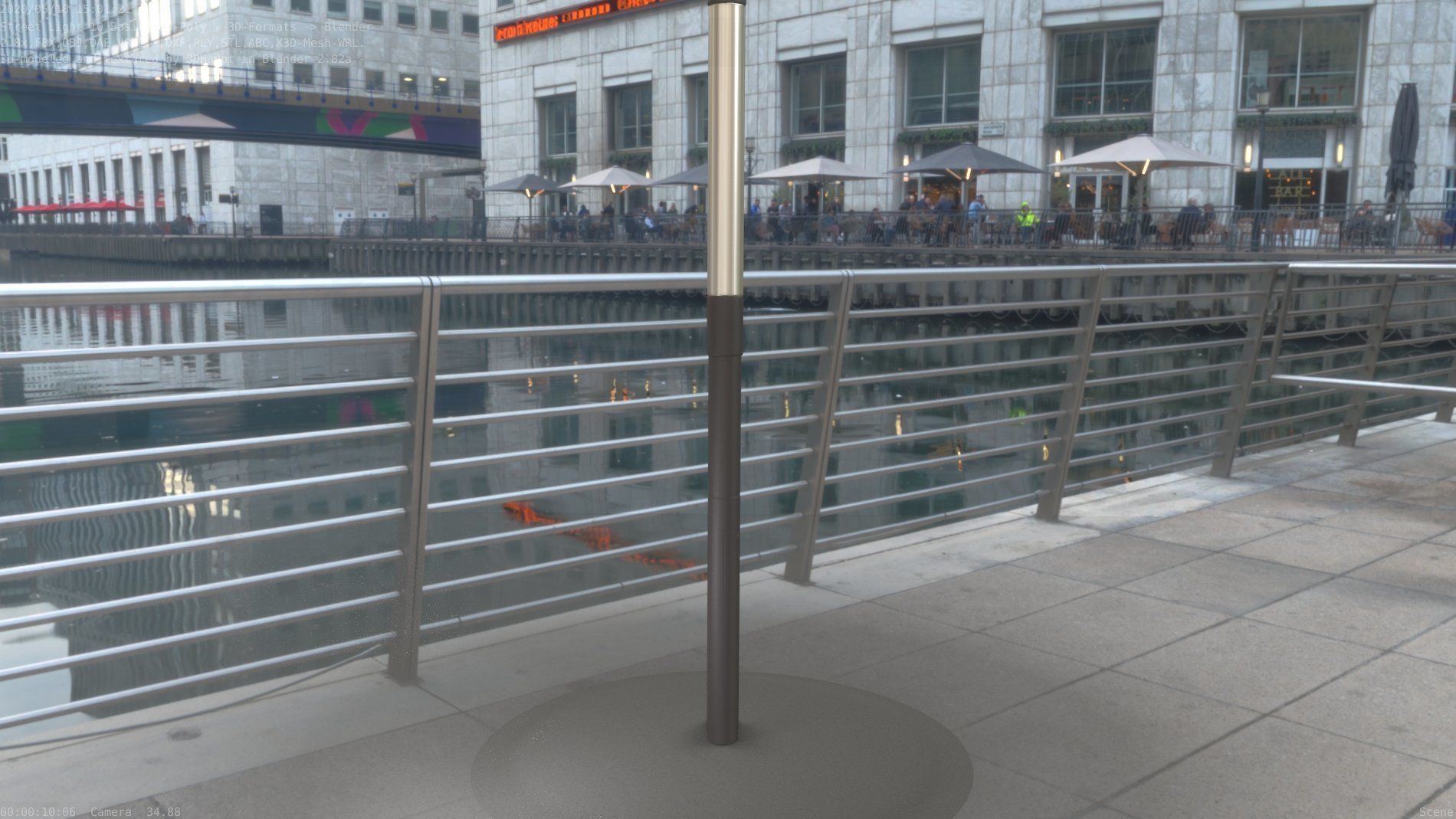 Street Light 10 Basic Low-Poly 390mm Low-poly 3D model_48