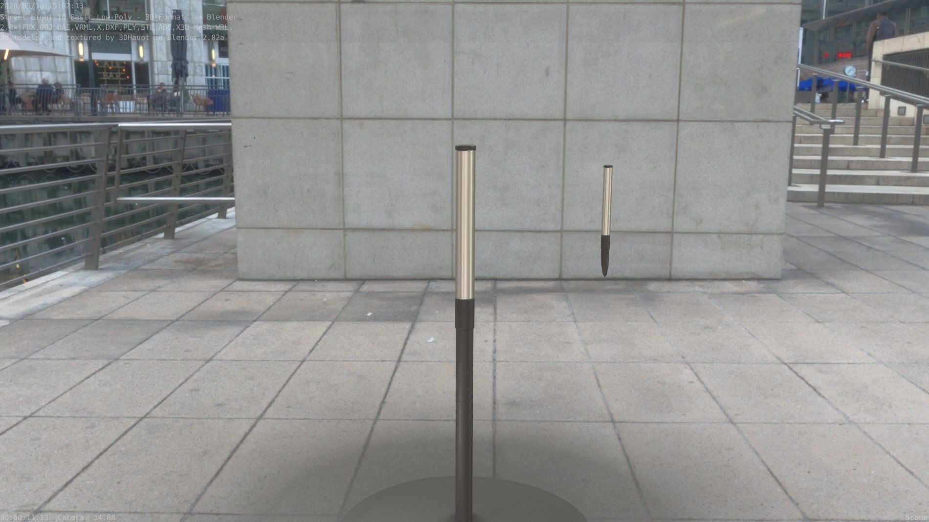 Street Light 10 Basic Low-Poly 390mm Low-poly 3D model_77