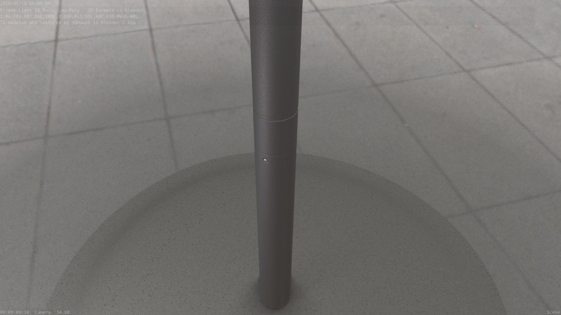 Street Light 10 Basic Low-Poly 390mm Low-poly 3D model_28