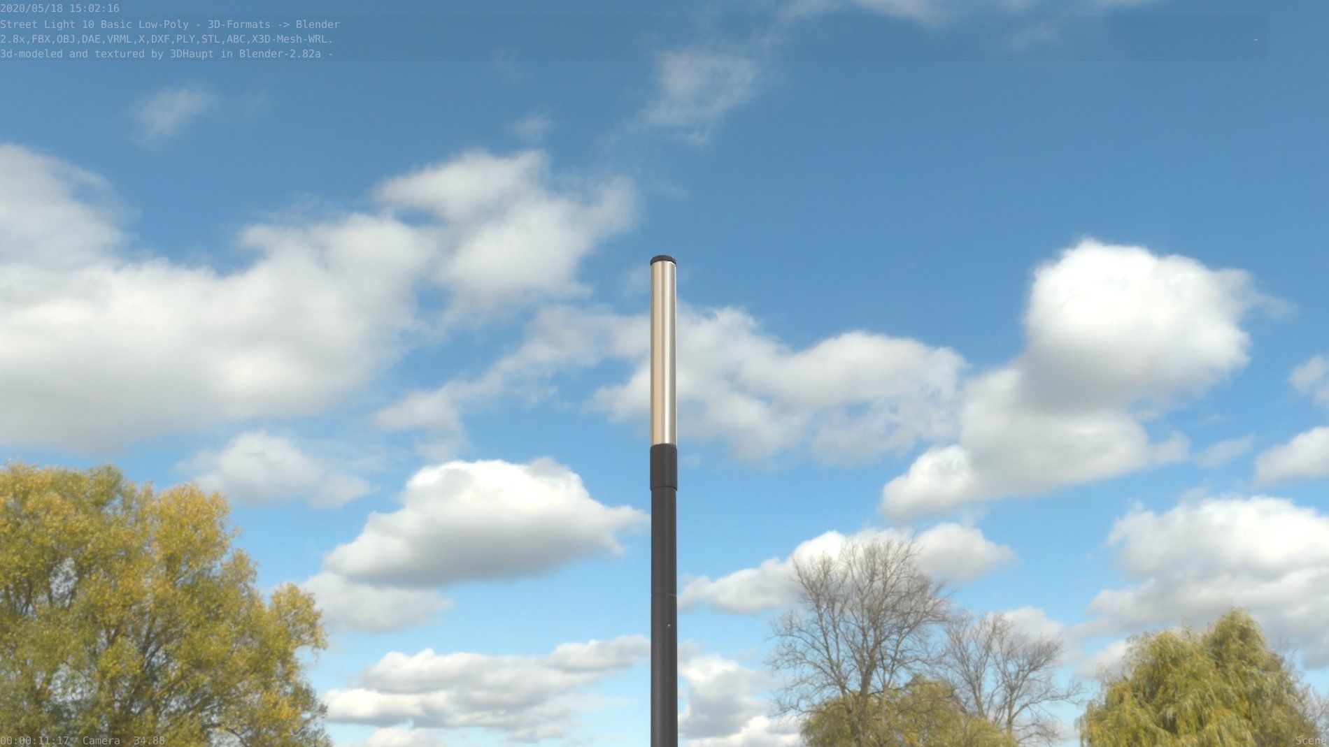 Street Light 10 Basic Low-Poly 390mm Low-poly 3D model_81