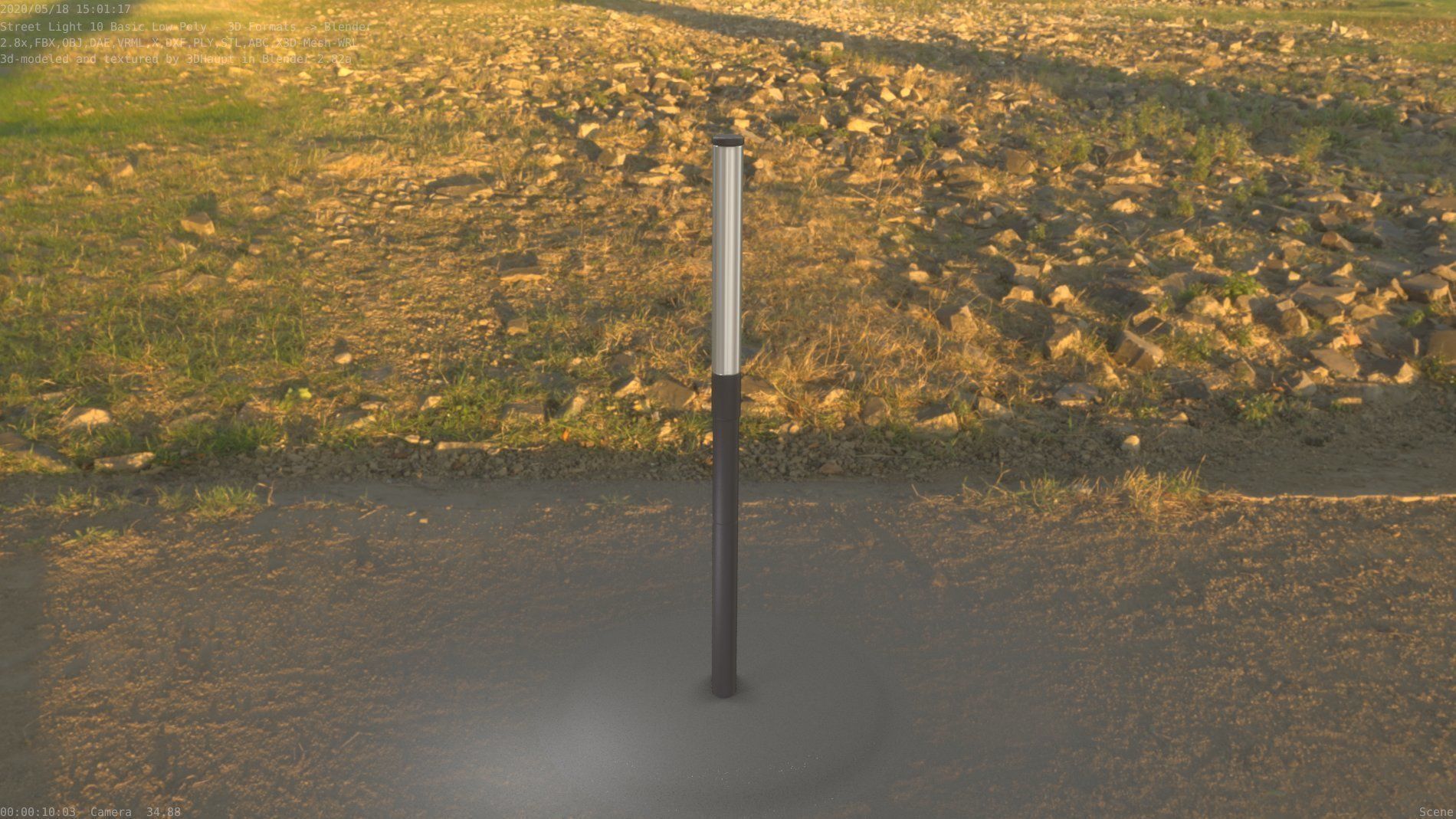 Street Light 10 Basic Low-Poly 390mm Low-poly 3D model_45
