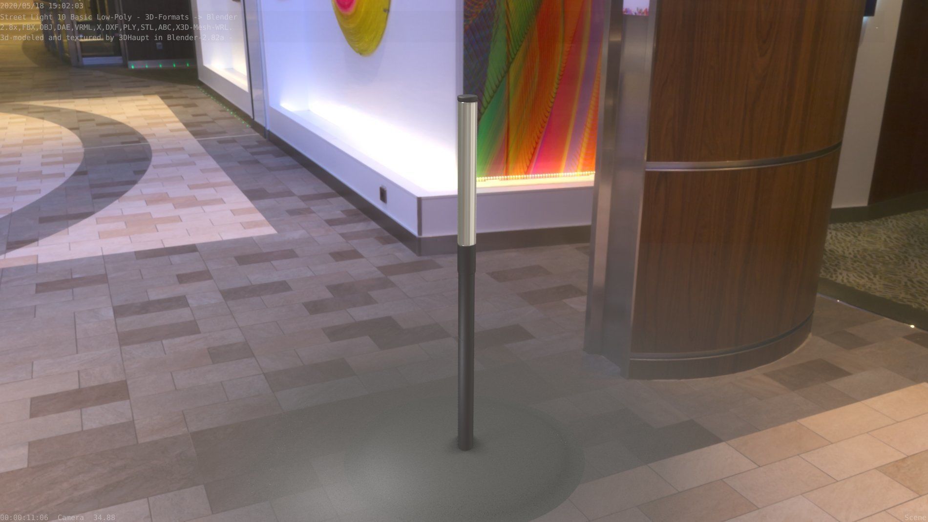 Street Light 10 Basic Low-Poly 390mm Low-poly 3D model_71