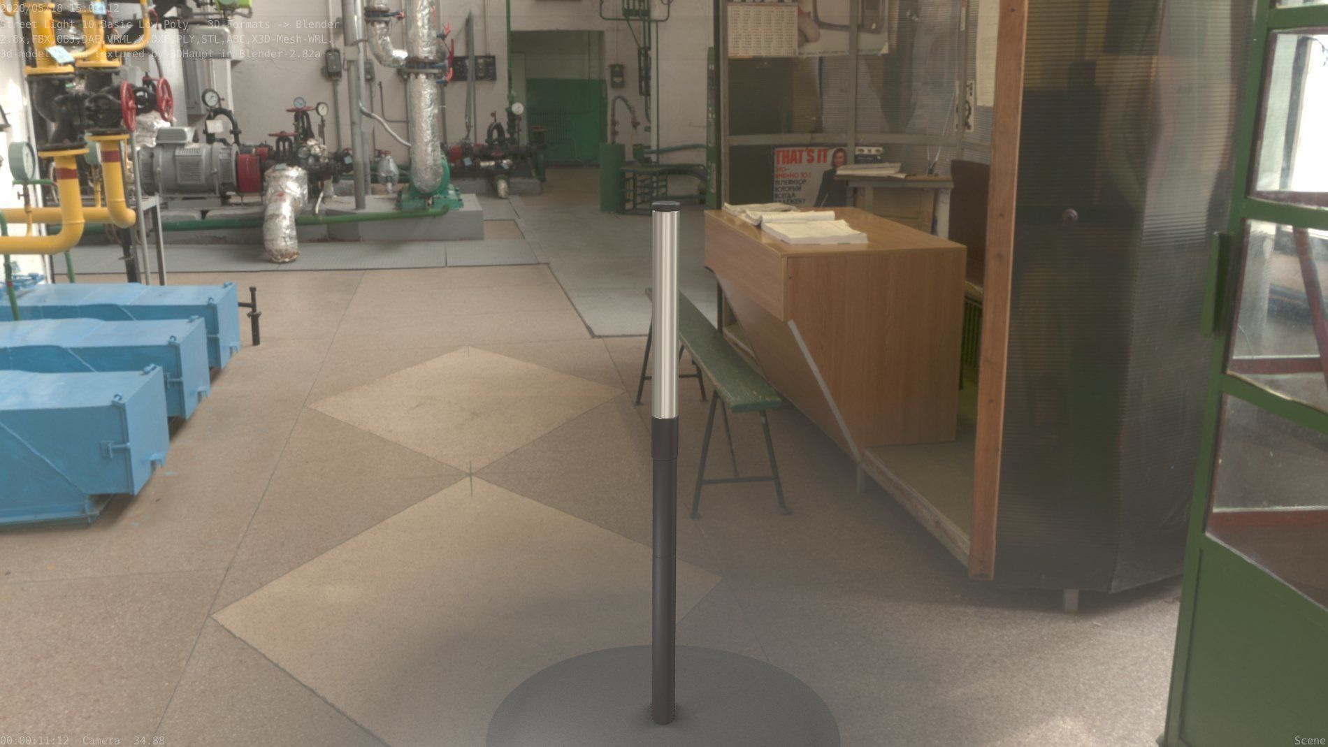 Street Light 10 Basic Low-Poly 390mm Low-poly 3D model_76