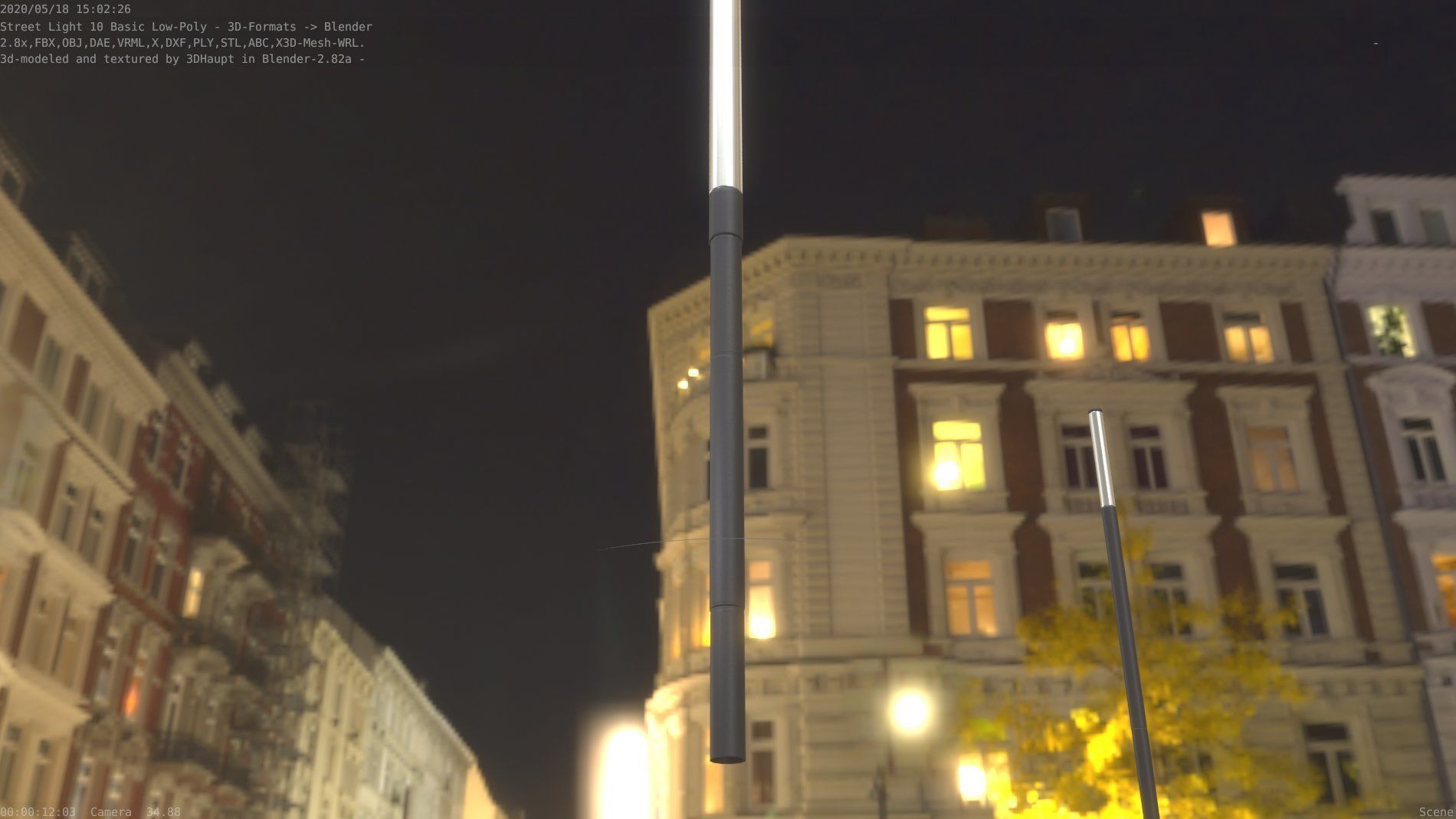 Street Light 10 Basic Low-Poly 390mm Low-poly 3D model_91