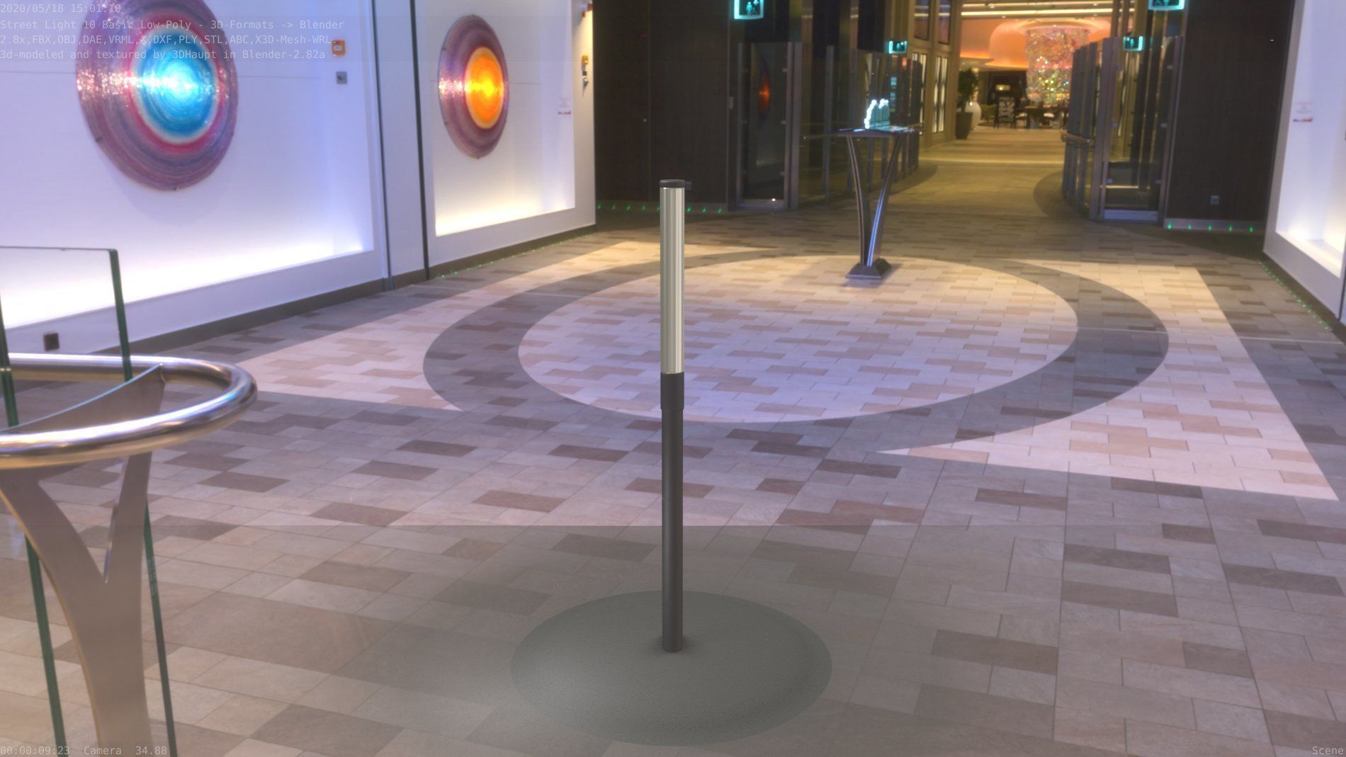 Street Light 10 Basic Low-Poly 390mm Low-poly 3D model_41