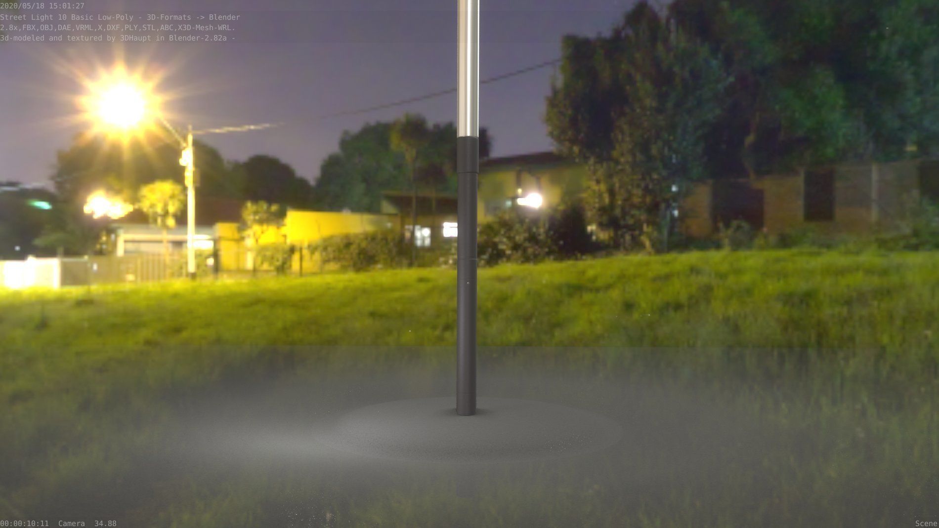 Street Light 10 Basic Low-Poly 390mm Low-poly 3D model_52