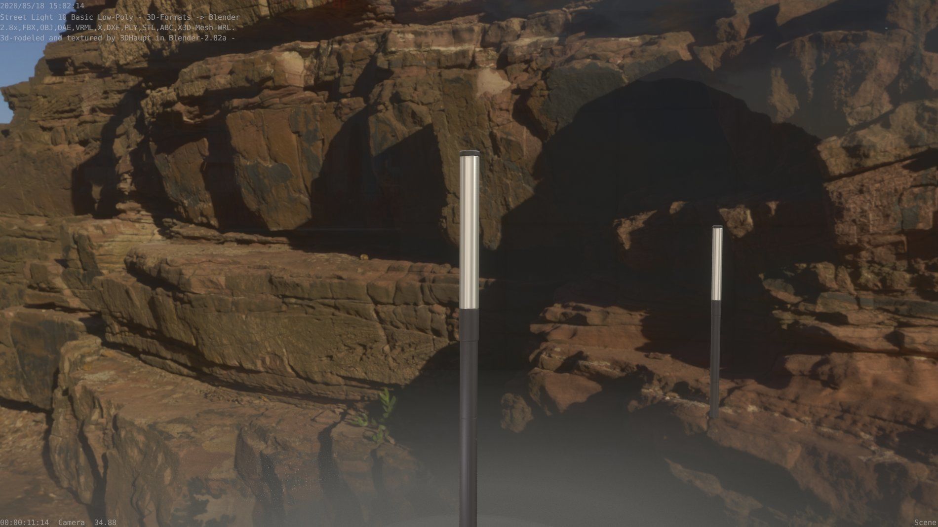 Street Light 10 Basic Low-Poly 390mm Low-poly 3D model_78