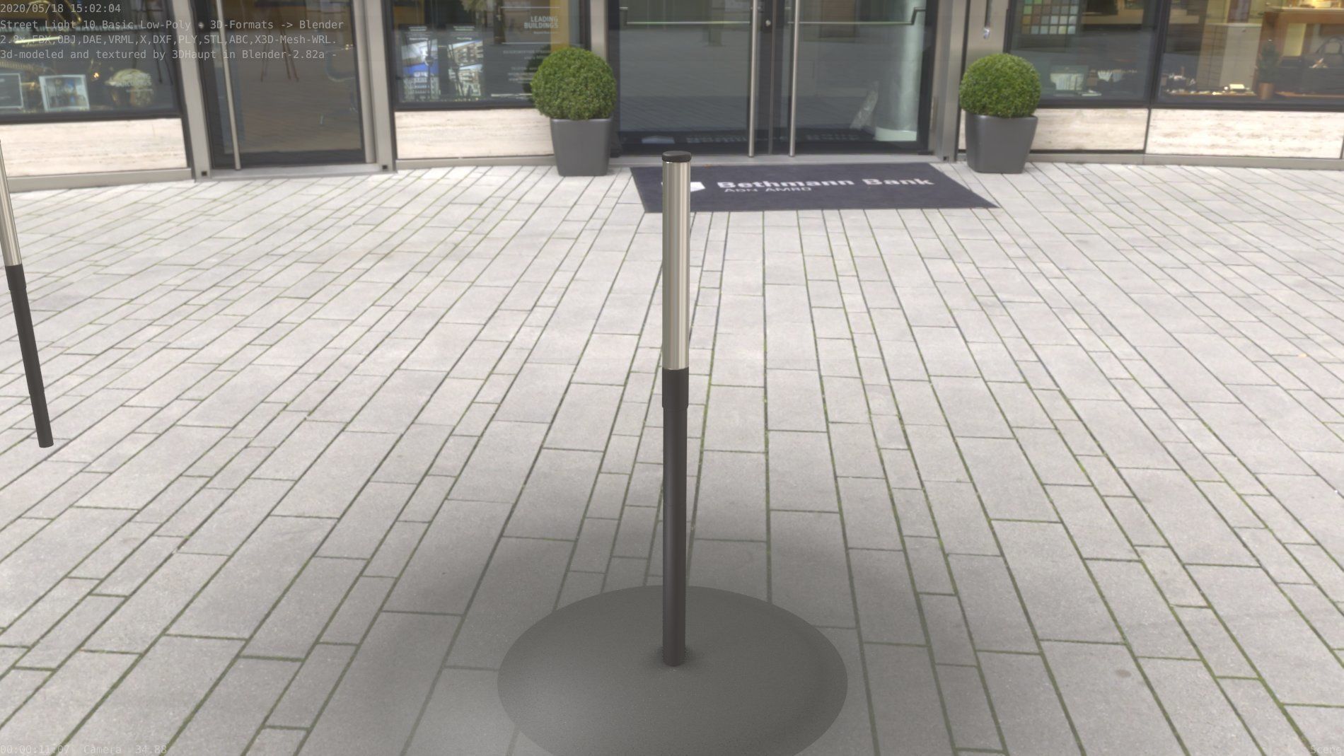 Street Light 10 Basic Low-Poly 390mm Low-poly 3D model_72