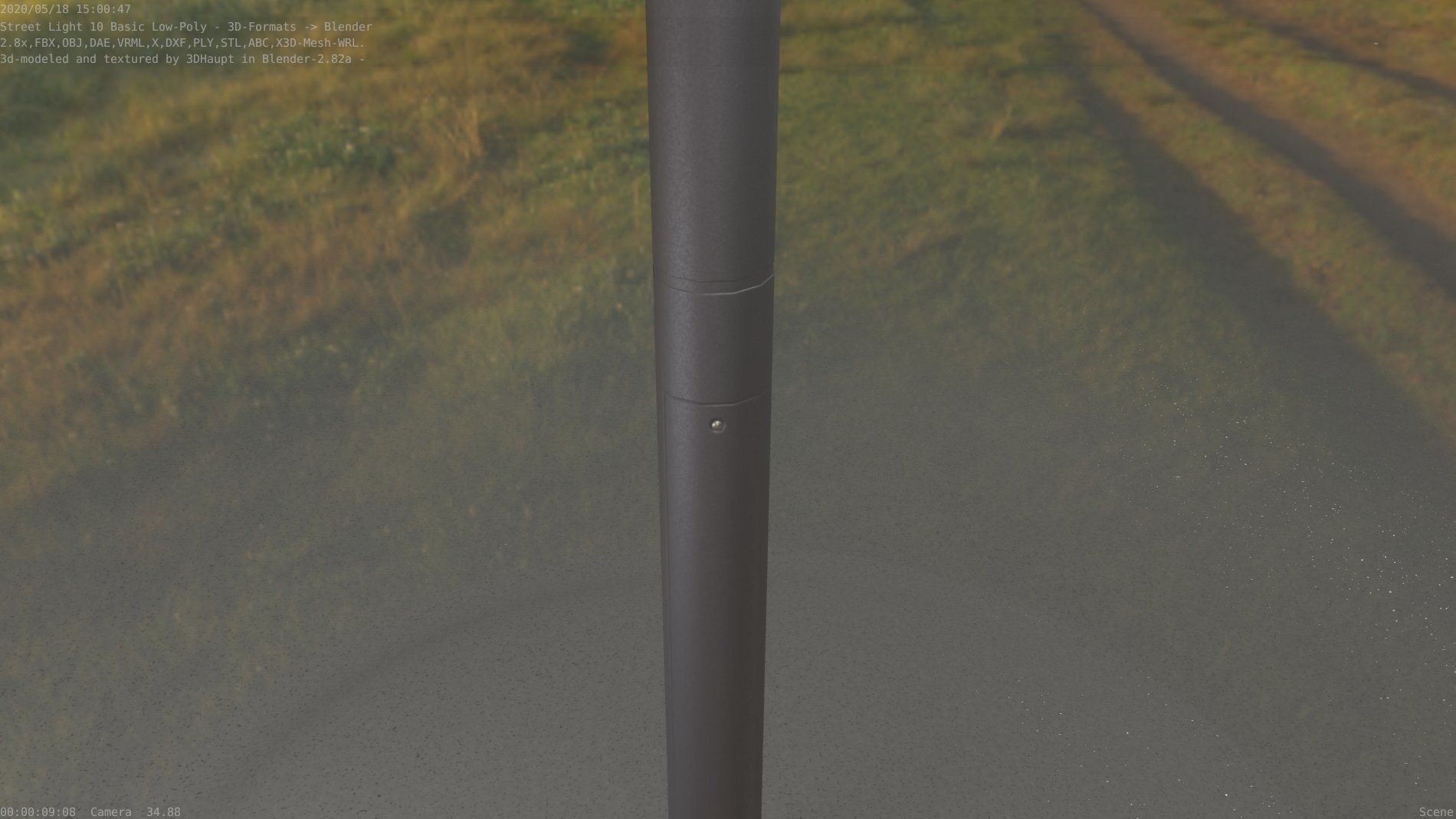 Street Light 10 Basic Low-Poly 390mm Low-poly 3D model_26