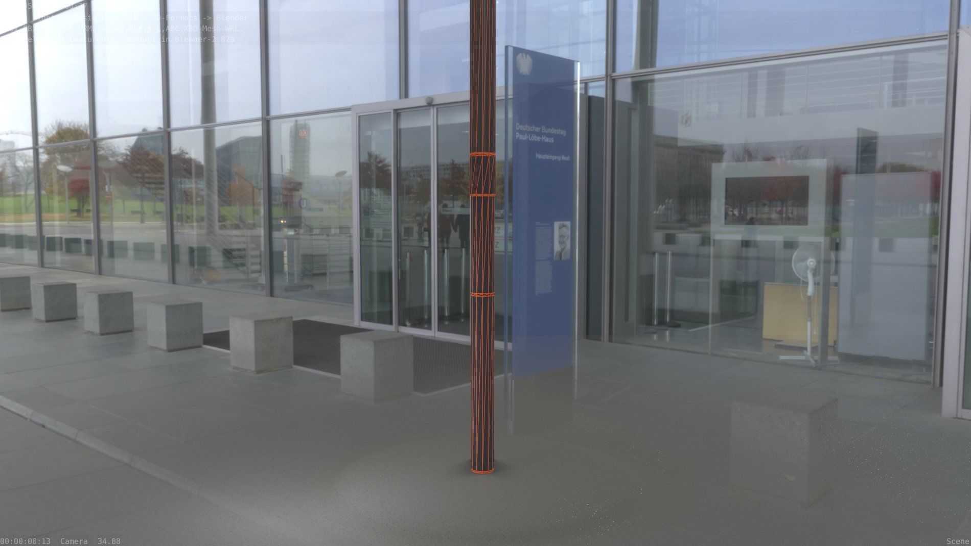 Street Light 10 Basic Low-Poly 390mm Low-poly 3D model_13