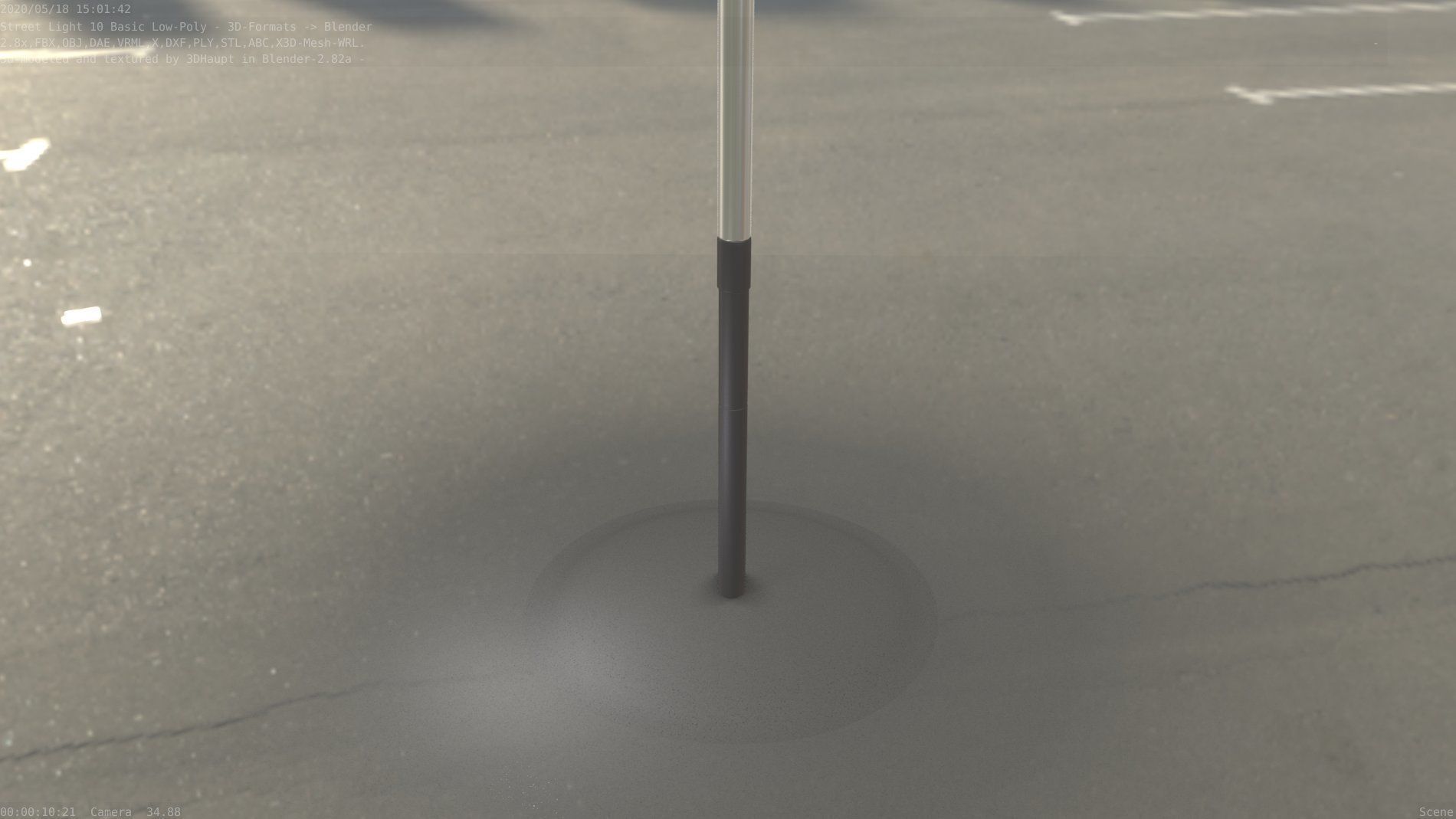 Street Light 10 Basic Low-Poly 390mm Low-poly 3D model_62